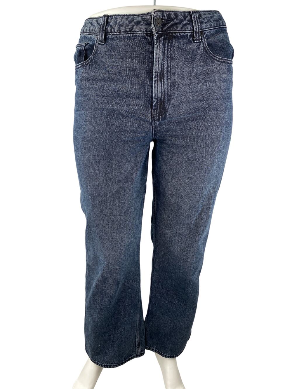 ASOS Women's Blue High Waisted Medium Wash Straight Leg Denim Jeans Size 32